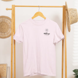 Blush Roze Schrift Logo Make-up Staf T-shirt