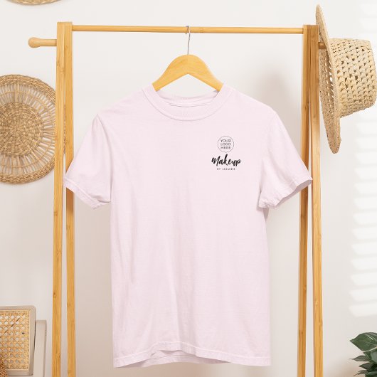 Blush Roze Schrift Logo Make-up Staf T-shirt