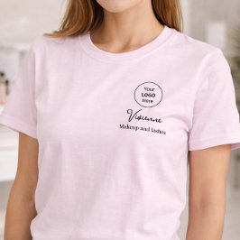 Blush Roze Schrift Logo Make-up Staf T-shirt