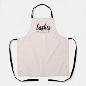 Blush Roze Schrift Logo Wimpers Staf Schort (Voorkant)