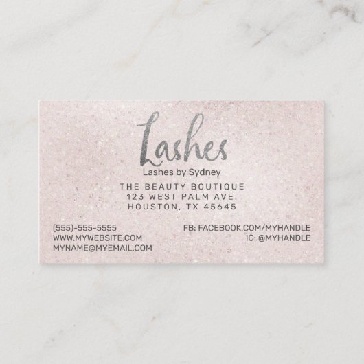 Blush roze schuine strepen Visitekaartje (Achterkant)