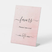 Blush roze script de heer mrs bruiloft bevoordeelt reclamebord met voetstuk (Voorkant)
