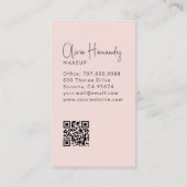 Blush Roze Script Foto Make-up Artiest Visitekaartje (Achterkant)