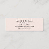 Blush Roze Script Foto Make-up Mini Visitekaartje (Achterkant)