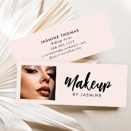 Blush Roze Script Foto Make-up Mini Visitekaartje