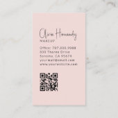 Blush Roze Script Foto Visagist Visitekaartje (Achterkant)