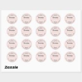 Blush Roze Script Gemaakt Met Liefde Thuisgemaakte Ronde Sticker (Vel)