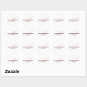 Blush Roze Script Initiaal M Monogram bruiloft gun Ronde Sticker (Vel)