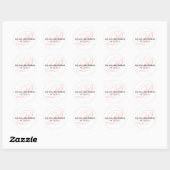 Blush Roze Script Initiaal P Monogram bruiloft gun Ronde Sticker (Vel)