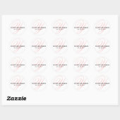 Blush Roze Script Initiaal Y Monogram bruiloft gun Ronde Sticker (Vel)