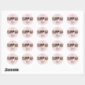 Blush Roze Script Logo 3 Foto Nagel Tech Bedankt Ronde Sticker (Vel)