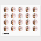 Blush Roze Script Logo 3 Foto Wimper Tech Bedankt Ronde Sticker (Vel)