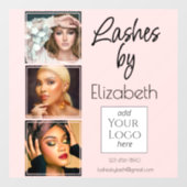 Blush Roze Script Logo 3 Foto Wimper Tech Zakelijk Raamsticker (Vel)