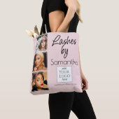 Blush Roze Script Logo 3 Foto Wimper Tech Zakelijk Tote Bag (Dichtbij)