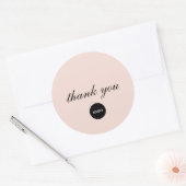 Blush Roze Script Logo Bedankt Ronde Sticker (Envelop)