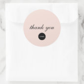 Blush Roze Script Logo Bedankt Ronde Sticker (Tas)
