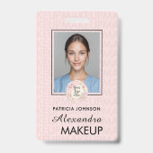Blush Roze Script Logo Foto Badge (Voorzijde)