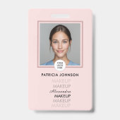 Blush Roze Script Logo Foto Badge (Voorzijde)