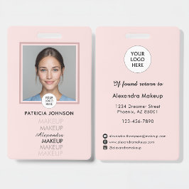 Blush Roze Script Logo Foto Badge