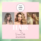Blush Roze Script Logo Foto Hair Studio Raamsticker (Vel 3)