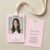 Blush Roze Script Logo Foto Kapper Badge