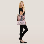 Blush Roze Script Logo Foto Make-up Artiest  Tote Bag (Op model)
