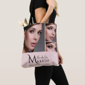 Blush Roze Script Logo Foto Make-up Artist Tote Bag (Dichtbij)