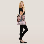 Blush Roze Script Logo Foto Make-up Artist Tote Bag (Op model)