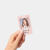 Blush Roze Script Logo Foto Make-up Badge (Handheld)