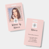 Blush Roze Script Logo Foto Make-up Badge (Voor- en achterkant)