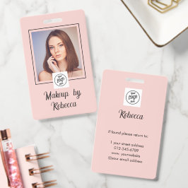 Blush Roze Script Logo Foto Make-up Badge