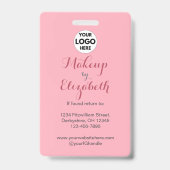 Blush Roze Script Logo Foto Make-up Badge (Achterkant)
