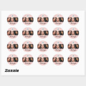 Blush Roze Script Logo Foto Make-up Bedankt Ronde Sticker (Vel)