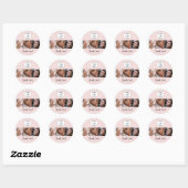Blush Roze Script Logo Foto Make-up Bedankt Ronde Sticker (Vel)