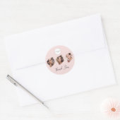 Blush Roze Script Logo Foto Make-up Bedankt Ronde Sticker (Envelop)