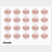 Blush Roze Script Logo Foto Make-up Bedankt Ronde Sticker (Vel)