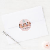 Blush Roze Script Logo Foto Make-up Bedankt Ronde Sticker (Envelop)
