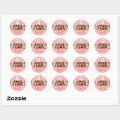 Blush Roze Script Logo Foto Make-up Bedankt Ronde Sticker (Vel)