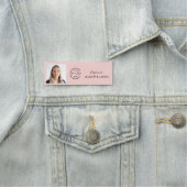 Blush Roze Script Logo Foto Make-up Naamplaatje (In situ)
