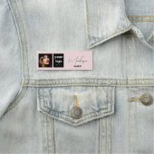 Blush Roze Script Logo Foto Make-up Naamplaatje (In situ)