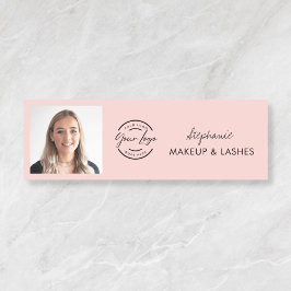 Blush Roze Script Logo Foto Make-up Naamplaatje