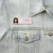 Blush Roze Script Logo Foto Make-up Naamplaatje (In situ)