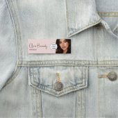 Blush Roze Script Logo Foto Make-up  Naamplaatje (In situ)