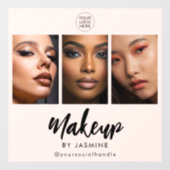 Blush Roze Script Logo Foto Make-up Raamsticker (Vel)