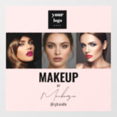 Blush Roze Script Logo Foto Make-up Studio Raam  Raamsticker (Vel)