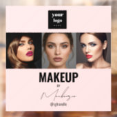 Blush Roze Script Logo Foto Make-up Studio Raam Raamsticker (Vel 2)
