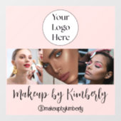 Blush Roze Script Logo Foto Make-up Studio Raamsticker (Vel)