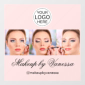 Blush Roze Script Logo Foto Make-up Studio Raamsticker (Vel)