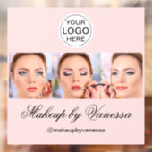 Blush Roze Script Logo Foto Make-up Studio Raamsticker (Vel 2)
