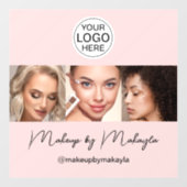 Blush Roze Script Logo Foto Make-up Studio Raamsticker (Vel)